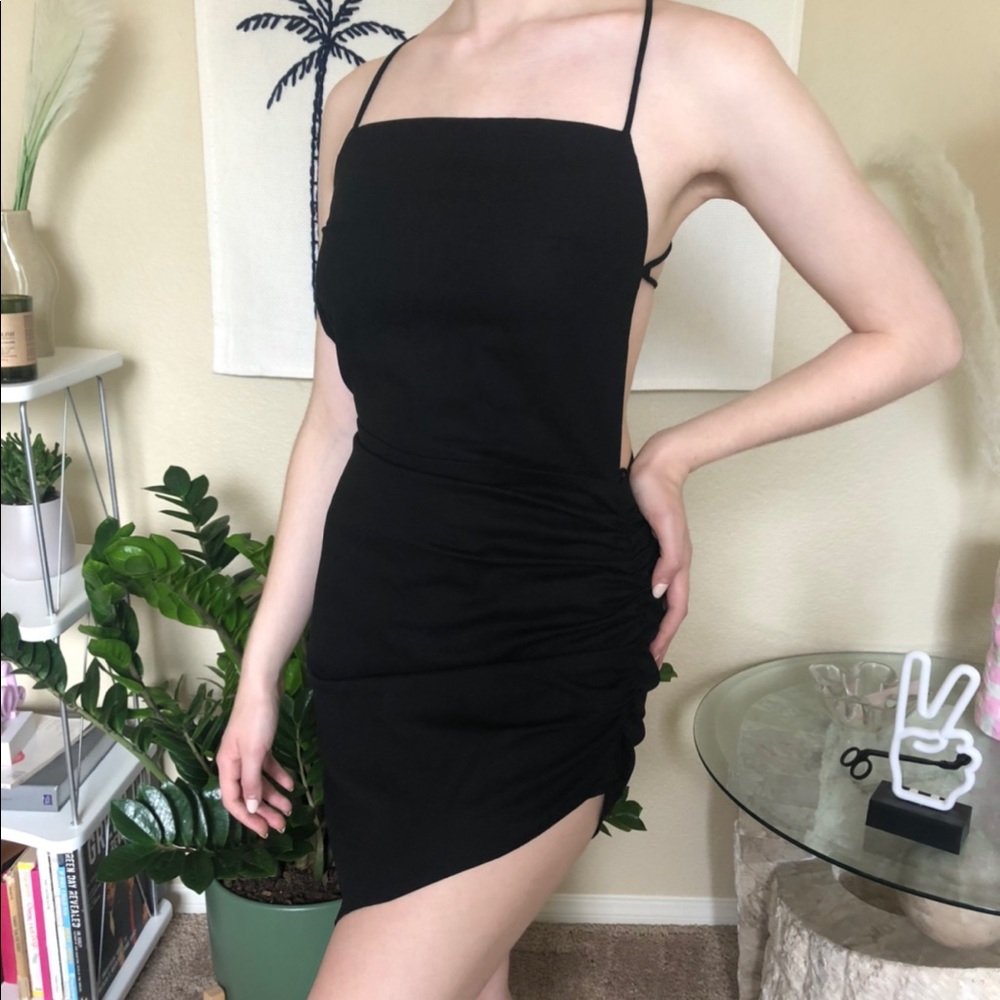 Square Neck Backless Strappy Asymmetrical Dress Urban Outfitters NWT S